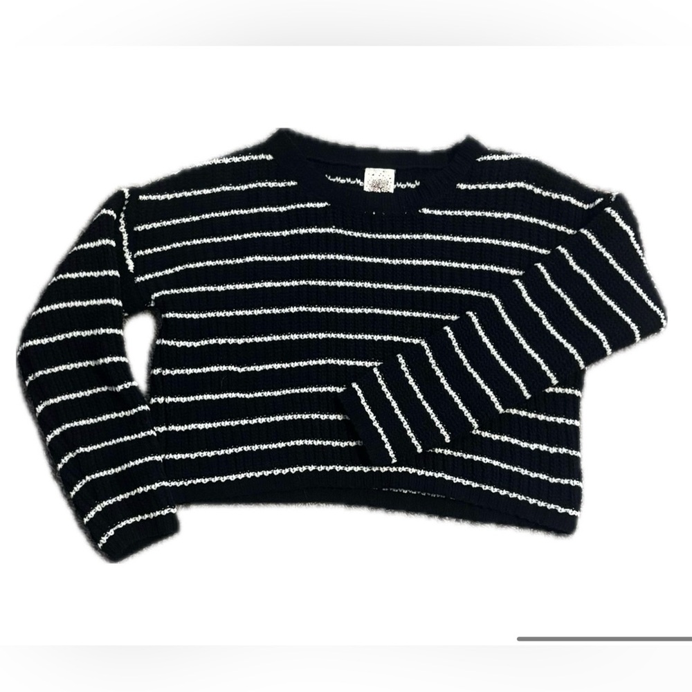Self Esteem Black and White Striped Sweatshirt